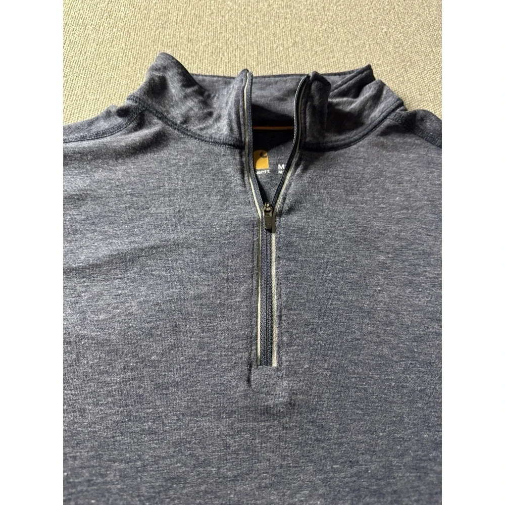 Carhartt 1/4 Zip Blue Pullover Shirt Womens Medium Force Fitted Fast Dry Reflect